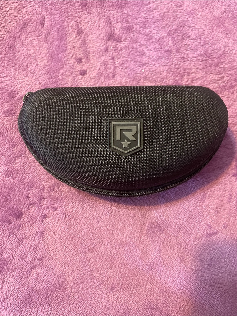 Black R Shield Hard Sunglasses Case